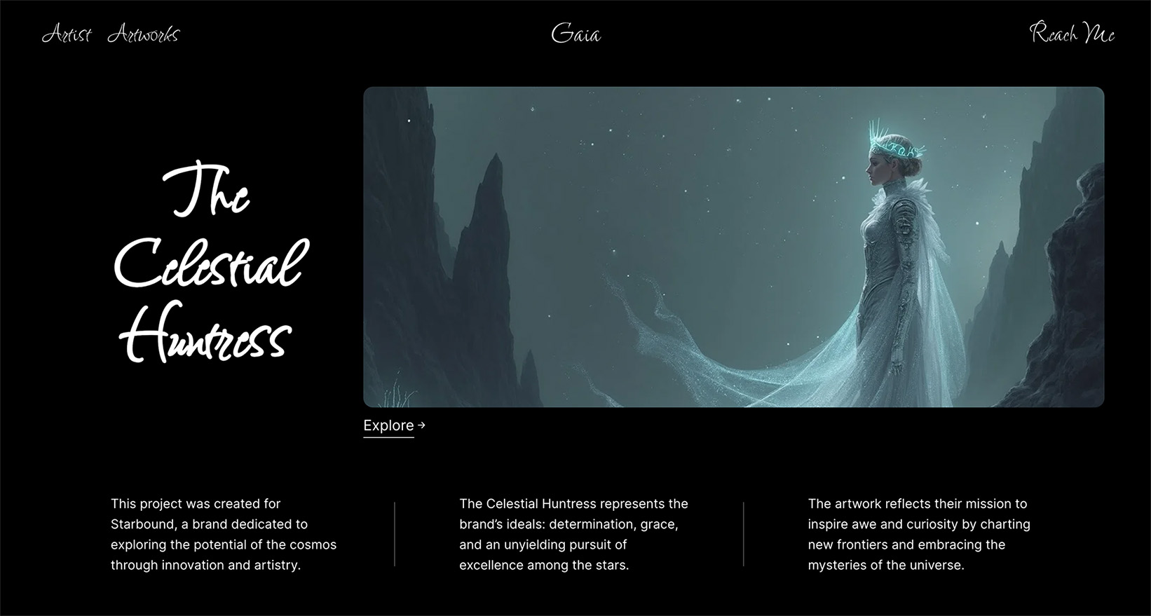 Gaia, Site portfolio : Graphiste